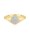 14K Yellow Gold Diamond Signet Fashion Ring
