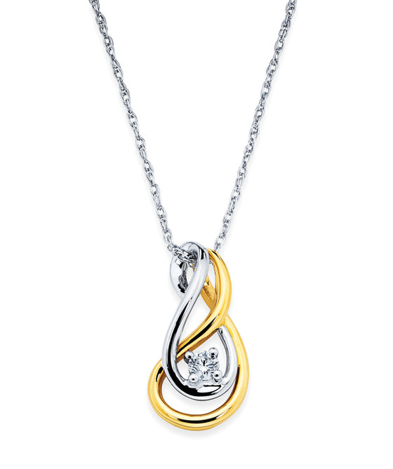 Ostbye - 14K Gold Swirl Diamond Fashion Pendant