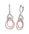 Zeghani - 14K White and Rose Gold Dangle Diamond Earrings