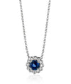 14K White Gold Sapphire and Diamond Pendant