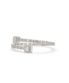 14K White Gold Diamond Bangle