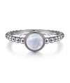 925 Sterling Silver Rock Crystal and White Mother of Pearl Bujukan Ring