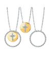 Ostbye - 10K Yellow and White Gold Cross Circle Fashion Pendant