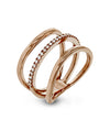 Zeghani - 14K Rose Gold Diamond Ring