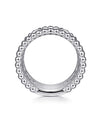925 Sterling Silver White Sapphire Wide Statement Ring