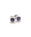 Sterling Silver 5mm Bezel Set Amethyst Studs