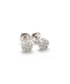 10K White Gold Diamond Cluster Pendant and Earring Set