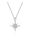 14K White Gold Diamond Starburst Pendant Necklace