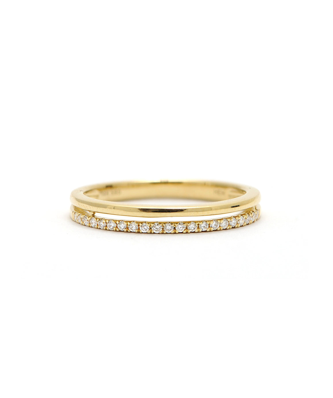 14K Yellow Gold and Diamond Band