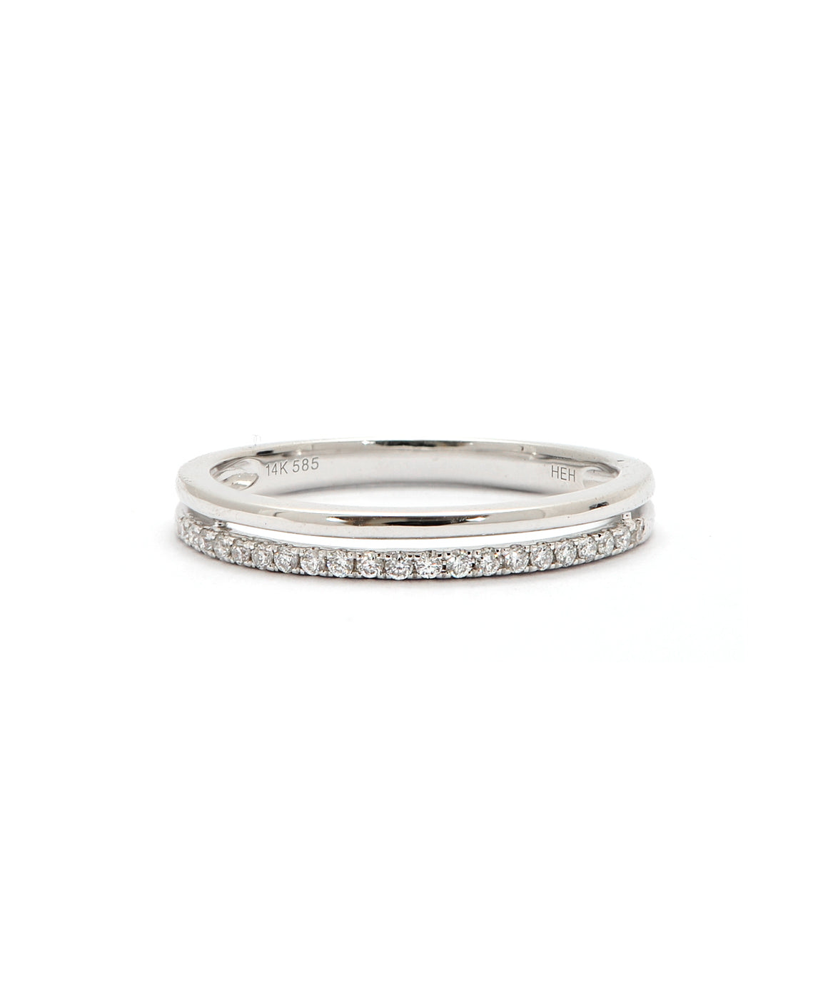 14K White Gold and Diamond Band