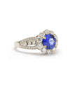 18K White Gold Sapphire & Diamond Halo Ring