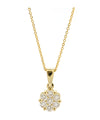 10K Yellow Gold Diamond Cluster Pendant and Earring Set