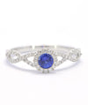 14K White Gold Sapphire Halo Twist Ring