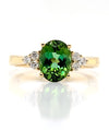 18K Yellow Gold Tourmaline & Diamond Ring