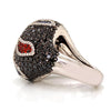 Solid 18K White Gold Multi Sapphire & Genuine Diamond Ring By Siera 18.5g  -  Estate Jewelry