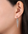 14K White Gold Diamond Teardrop Earrings with Center Drops
