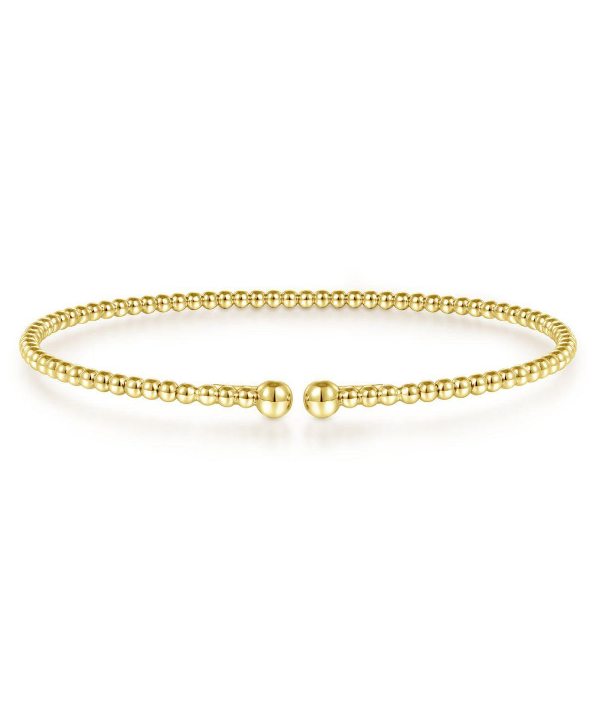 Split 14K Yellow Gold Beaded Bujukan Bangle