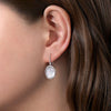 925 Sterling Silver Rock Crystal and White MOP Drop Earrings