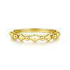 14K Yellow Gold Geometric Station Ring