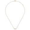 14K Rose Gold Zig Zag Bubble Bar Necklace with Bezel Set Diamonds