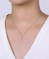 14K White Gold Diamond Drop Pendant Necklace