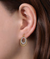 14k Yellow/White Gold Twisted Oval Diamond Drop Earrings