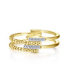 14K Yellow Gold Beaded Interlocking Diamond Ring