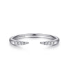 14K White Gold Open Diamond Tipped Stackable Ring