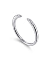 14K White Gold Open Diamond Tipped Stackable Ring