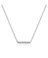 14K White Gold Petite Pave Diamond Bar Necklace