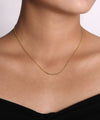 14K Yellow Gold Twisted Rope Curved Bar Necklace