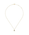 14K Yellow Gold Round Bezel Set White Sapphire Pendant Necklace