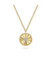 14K Yellow Gold Diamond Bujukan Pendant Necklace