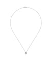 18 Inch 14K White Gold Pearl and Diamond Halo Pendant Necklace