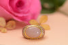 Solid 18K Yellow Gold Genuine Rose Quartz, Diamond & Pink Sapphire Ring 12.8g - Estate Jewelry