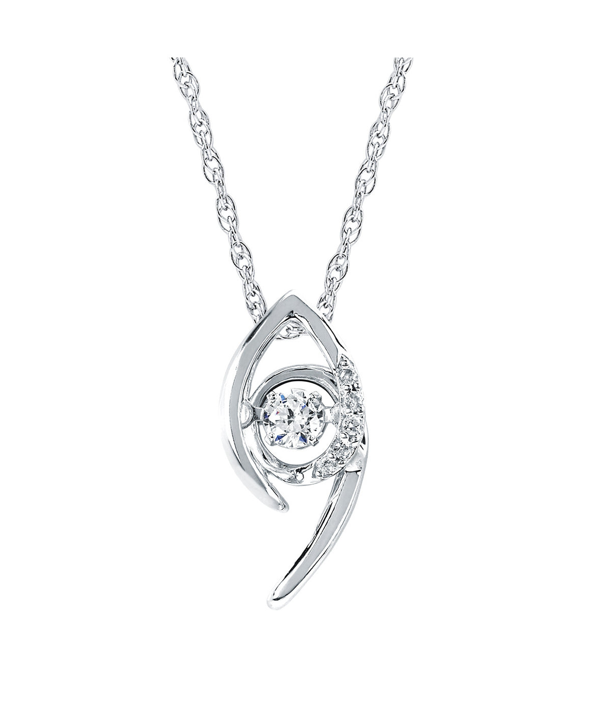 Ostbye - Sterling Silver Shimmering Diamonds Pendant