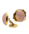 Solid 14K Yellow Gold Cabochon Rose Quartz Cufflinks! 13.16g -  Estate Jewelry