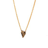 Solid 14K Yellow Gold 1.29CT Brown Shield Cut Diamond 18 inch Necklace 2.0g -  Estate Jewelry