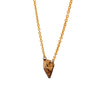 Solid 14K Yellow Gold 1.29CT Brown Shield Cut Diamond 18 inch Necklace 2.0g -  Estate Jewelry