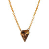 Solid 14K Yellow Gold 1.29CT Brown Shield Cut Diamond 18 inch Necklace 2.0g -  Estate Jewelry