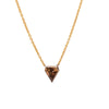 Solid 14K Yellow Gold 1.29CT Brown Shield Cut Diamond 18 inch Necklace 2.0g -  Estate Jewelry