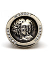 Solid 18K White Gold Ancient Coin Ring with Genuine Diamonds 1.10cttw 52.5g -  Estate Jewelry