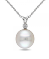 Freshwater Cultured Pearl and Diamond Pendant Necklace