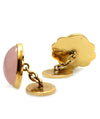 Solid 14K Yellow Gold Cabochon Rose Quartz Cufflinks! 13.16g -  Estate Jewelry