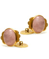 Solid 14K Yellow Gold Cabochon Rose Quartz Cufflinks! 13.16g -  Estate Jewelry